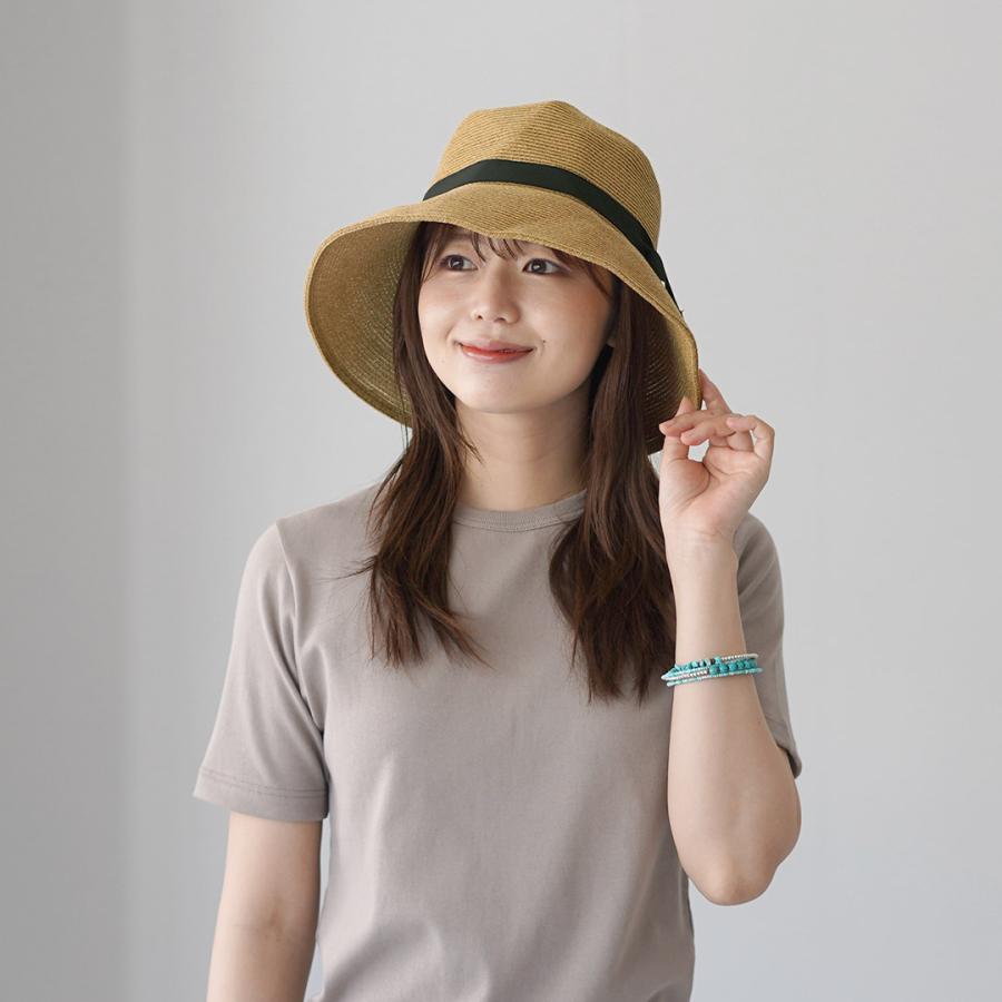 【scha】リボン付きシーグラスハット（L）【定価約¥40,000】麦わら帽子 Odds（オッズ） パッカブル リボンハット / レディース 麦わら帽子