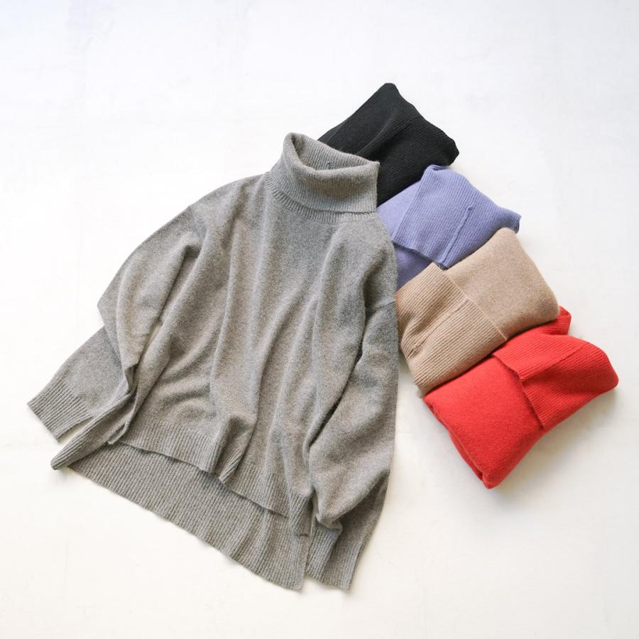 MidiUmi（ミディウミ） ラクーン ニット ハイネック プルオーバー