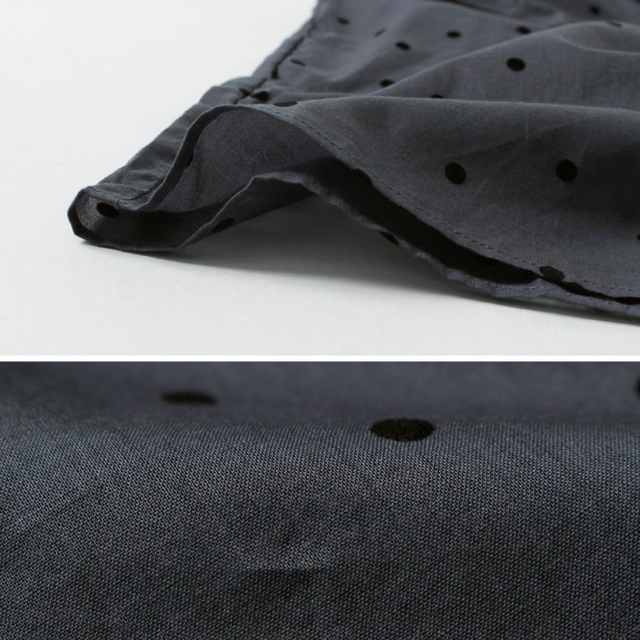 mizuiroind（ミズイロインド） フロッキードット プリントシャツ