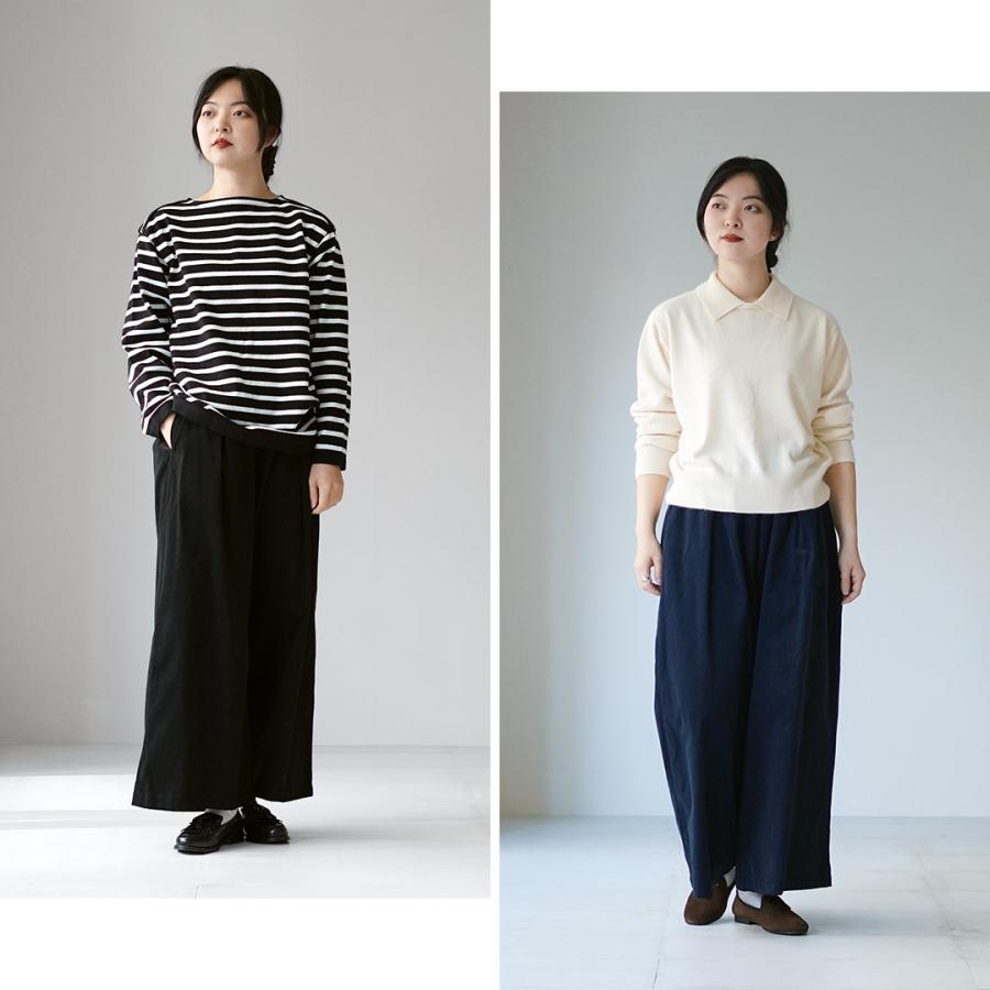 mizuiroindミズイロインド　コーデュロイワイドパンツ　ガウチョ　茶 mizuiro ind｜ワイドパンツ コーデュロイ ボトムス CORDUROY WIDE PT 4