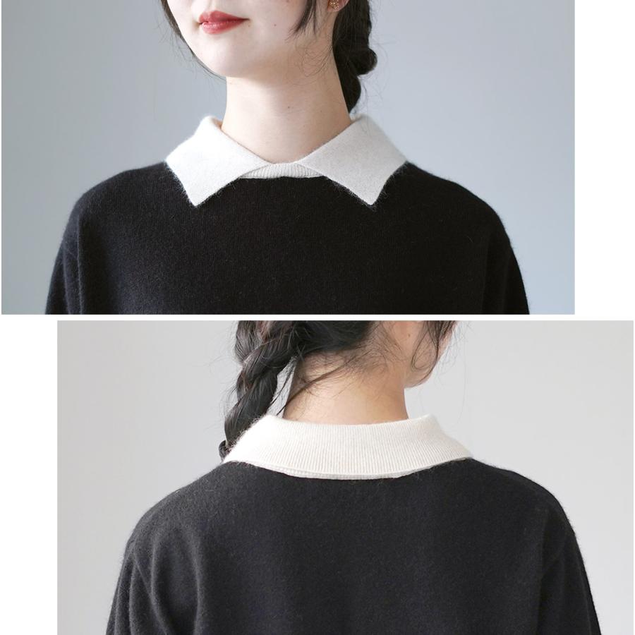 mizuiroind（ミズイロインド） ハイゲージ 襟付き ニット / プル