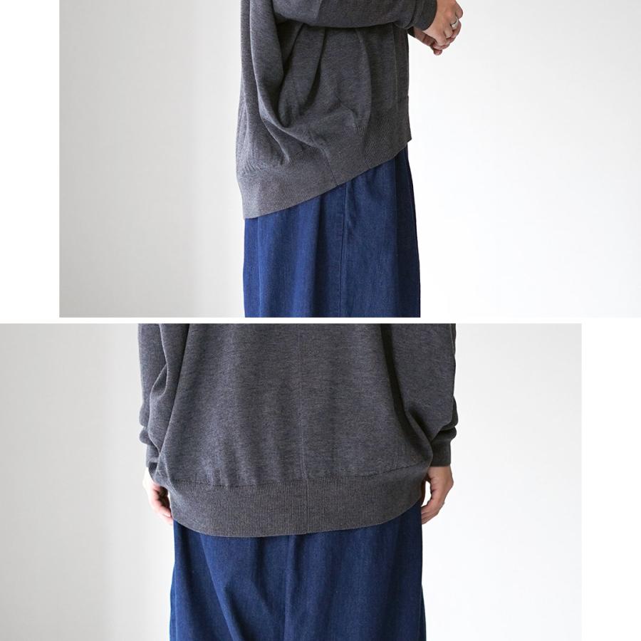 ミズイロインド ニット 黒 ブラック ラウンドネック ドルマンスリーブ 七分袖 SALE 30%OFF】mizuiro ind(ミズイロインド)dolman volume P/O ドルマン