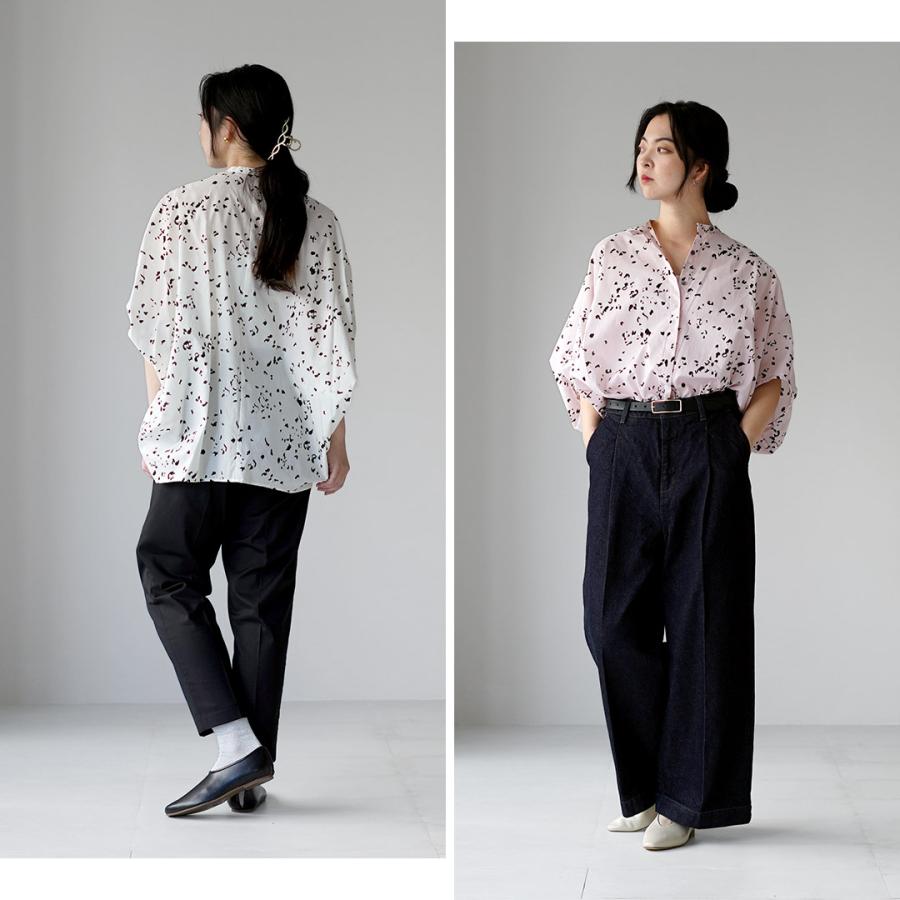 mizuiro ind ミズイロインド　スタンドカラーコクーンシャツ mizuiro ind (ミズイロインド) スタンドカラーコクーンシャツ