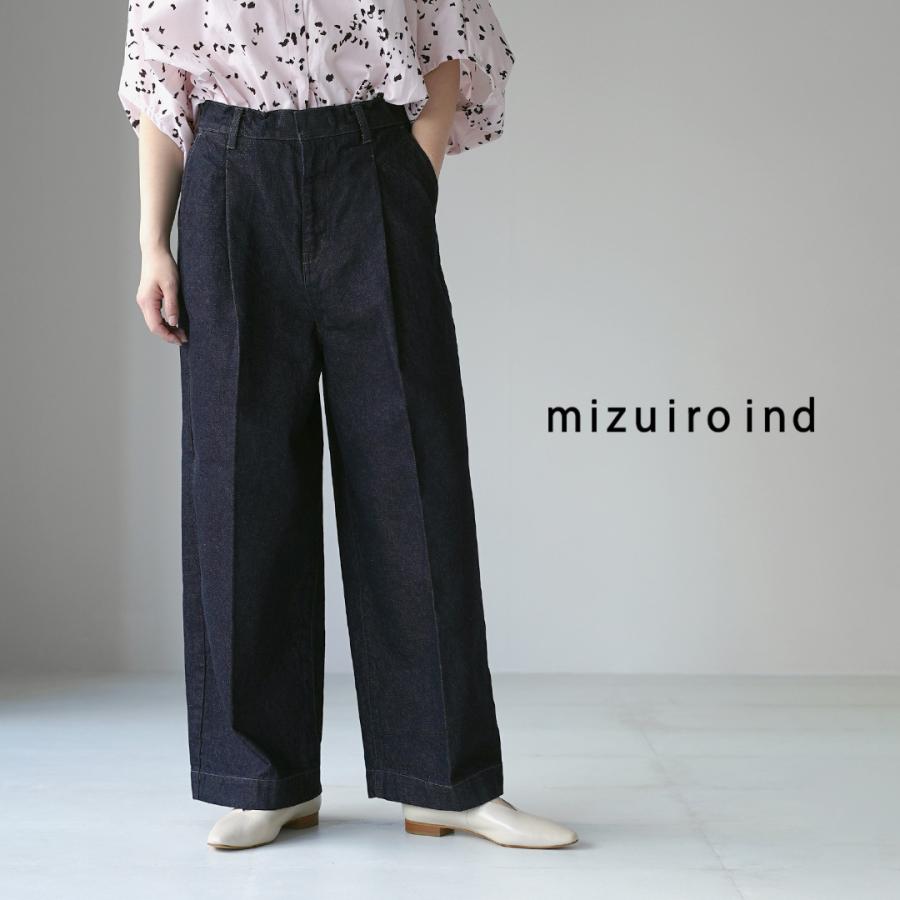 mizuiroind（ミズイロインド） ワイドデニム スラックス / レディース