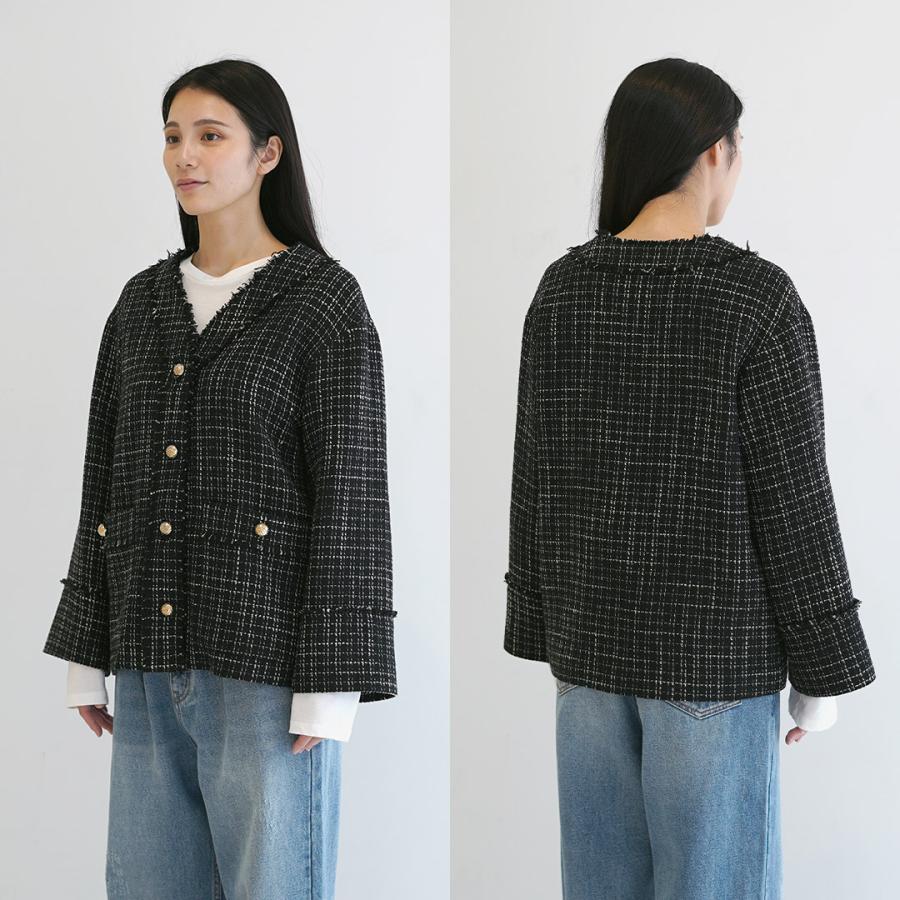 あち　最終お値下げ　CHIGNON モールツイードブルゾン 週末限定 美品 chignon シニヨン モールツイードブルゾン 2023 - メルカリ