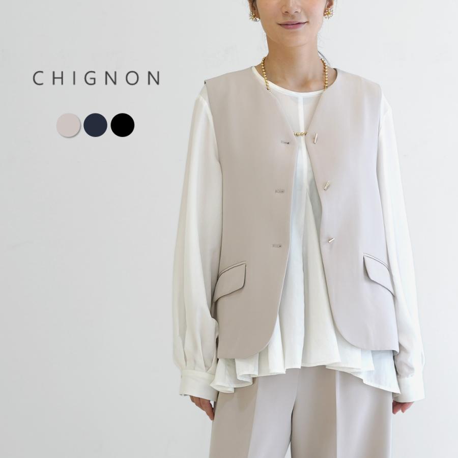 CHIGNON（シニヨン） フレア ベスト / レディース トップス ジレ ノー