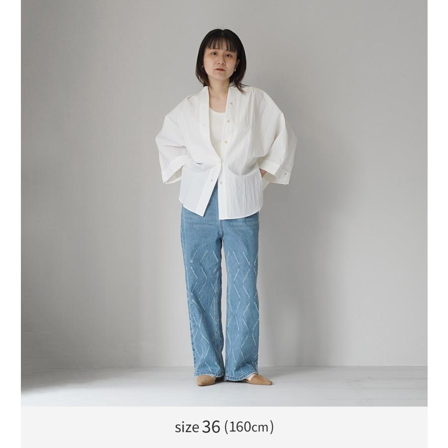 YENN YENN（イェン） レーザーカット ワイドデニム パンツ