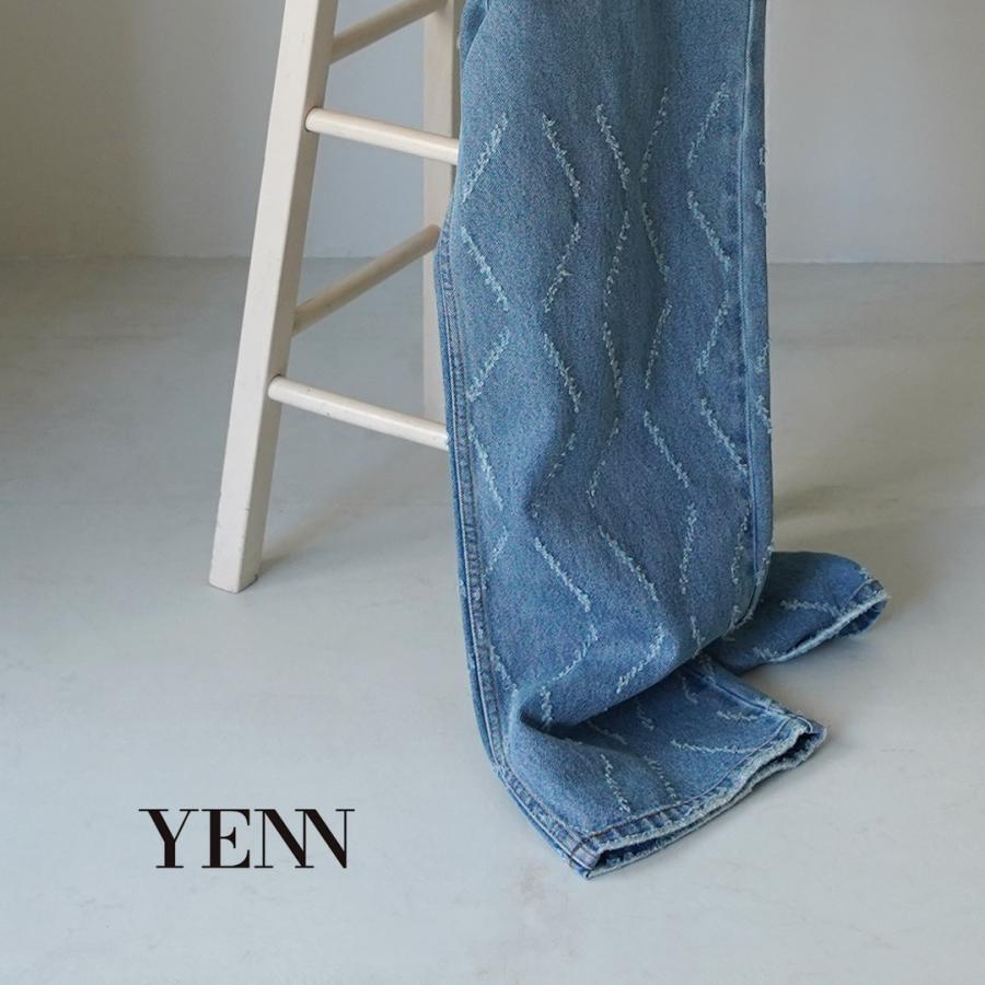 YENN YENN（イェン） レーザーカット ワイドデニム パンツ