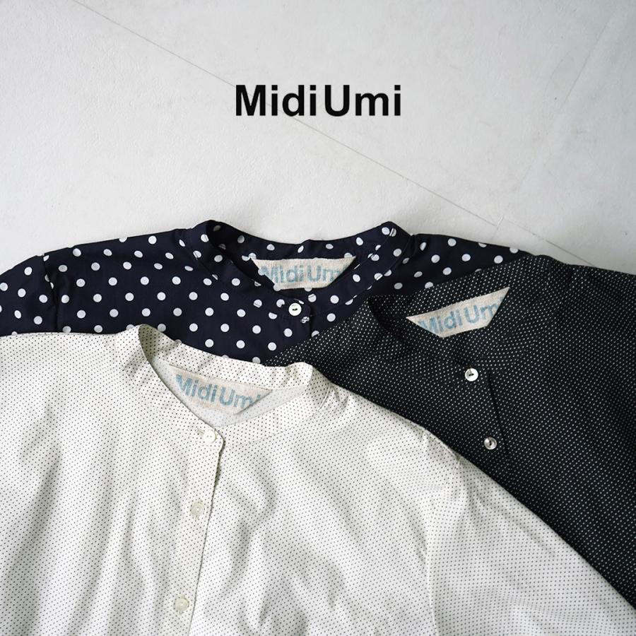 MidiUmi（ミディウミ） ドット シャツ バンドカラー / レディース 