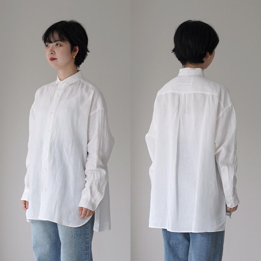 美品 ティッカ リネン スクエアビッグシャツ ホワイト 長袖 TICCA（ティッカ） リネン スクエアビッグシャツuni 日本製
