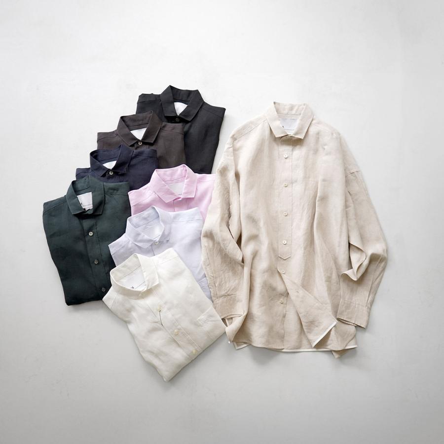 TICCA リネン フレンチスリーブ スクエアビッグシャツ 白　ゆったり　麻 TICCA（ティッカ） リネン スクエアビッグシャツuni 日本製