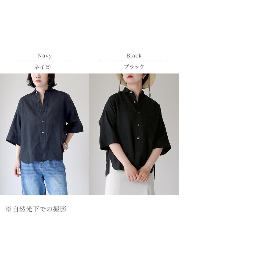 美品▲TICCA //パールボタン半袖シャツ▲スキッパー プルオーバー TICCA（ティッカ） リネン 半袖シャツ 日本製 / レディース ワイド 麻