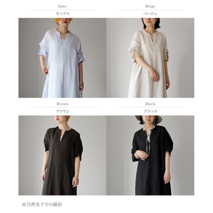 ■専用■美品 TICCA 3,2万 リネン100% マキシワンピース ティッカ TICCA（ティッカ） リネン ツイストスリーブ ワンピース 日本製