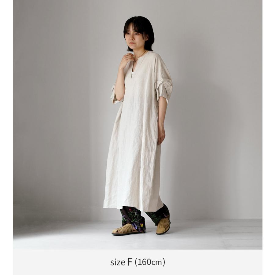 TICCA（ティッカ） リネン ツイストスリーブ ワンピース 日本製