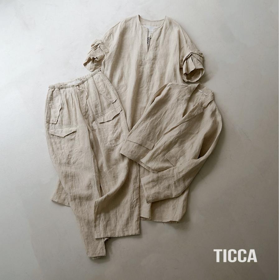 TICCA（ティッカ） リネン ツイストスリーブ ワンピース 日本製