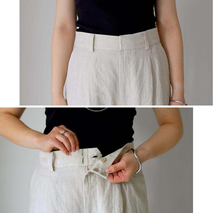 TICCA（ティッカ） リネン ワイドタックパンツ 日本製 / レディース