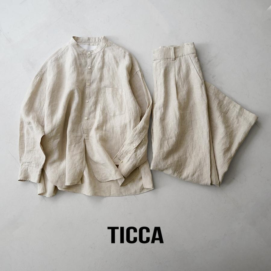 TICCA（ティッカ） リネン ワイドタックパンツ 日本製 / レディース