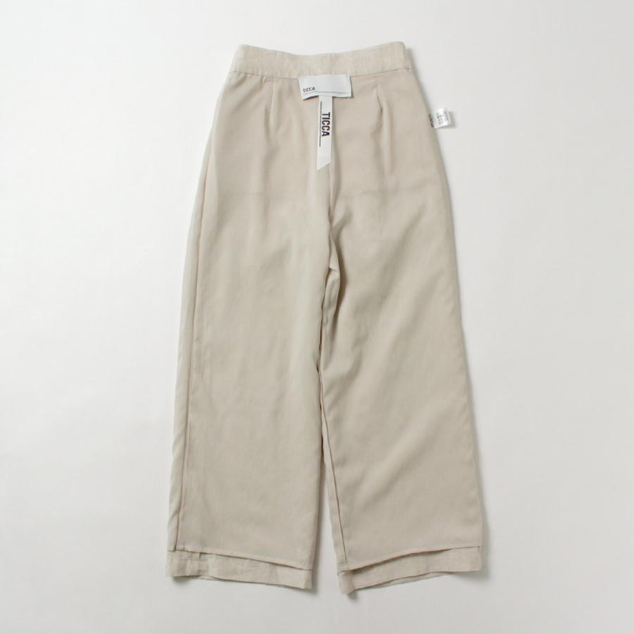 TICCA（ティッカ） リネン ワイドタックパンツ 日本製 / レディース