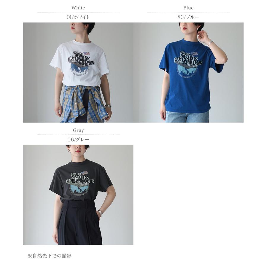 SHINZONE（シンゾーン） ボーティーズ ツアー Tシャツ 26MMSCU08 日本製 / レディース 半袖 プリント BOATIES TOUR TEEの画像