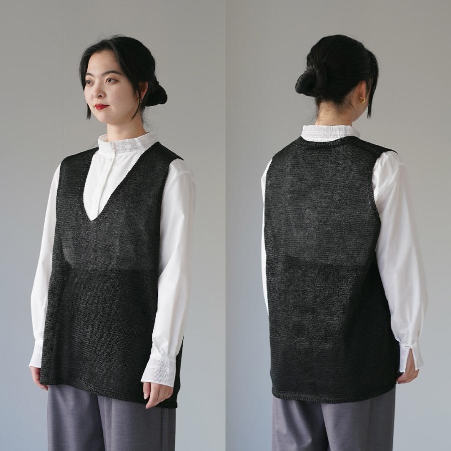 mizuiroind（ミズイロインド） ワイド Vネック ベスト / レディース