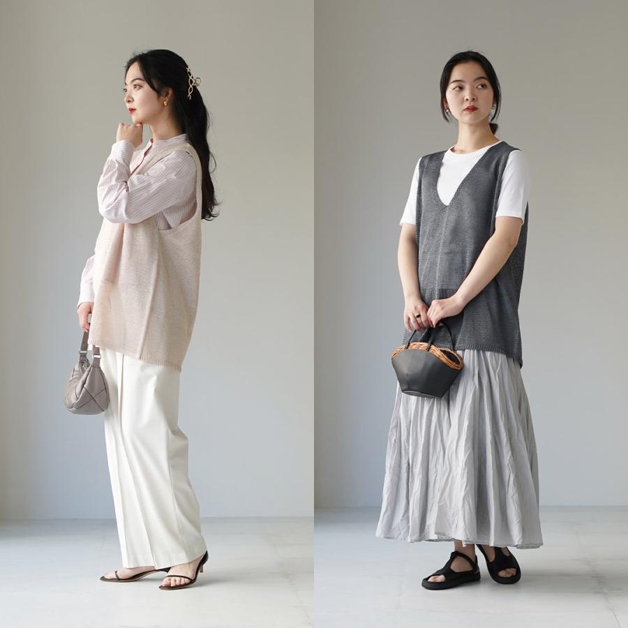 mizuiroind（ミズイロインド） ワイド Vネック ベスト / レディース