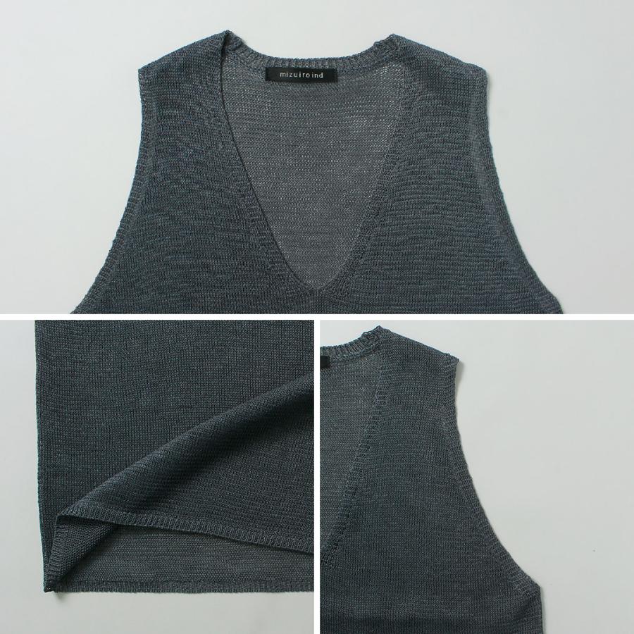 mizuiroind（ミズイロインド） ワイド Vネック ベスト / レディース