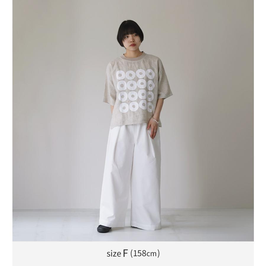 mao made（マオメイド） リネン Tシャツ ドーナツ / レディース 半袖