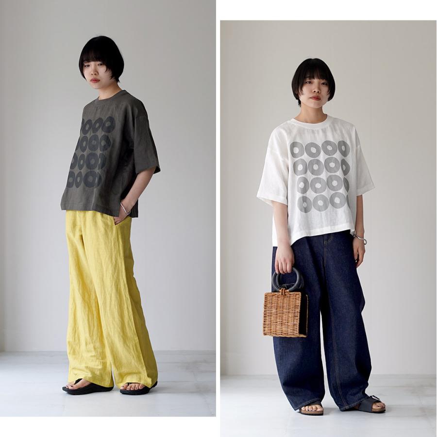 mao made（マオメイド） リネン Tシャツ ドーナツ / レディース 半袖