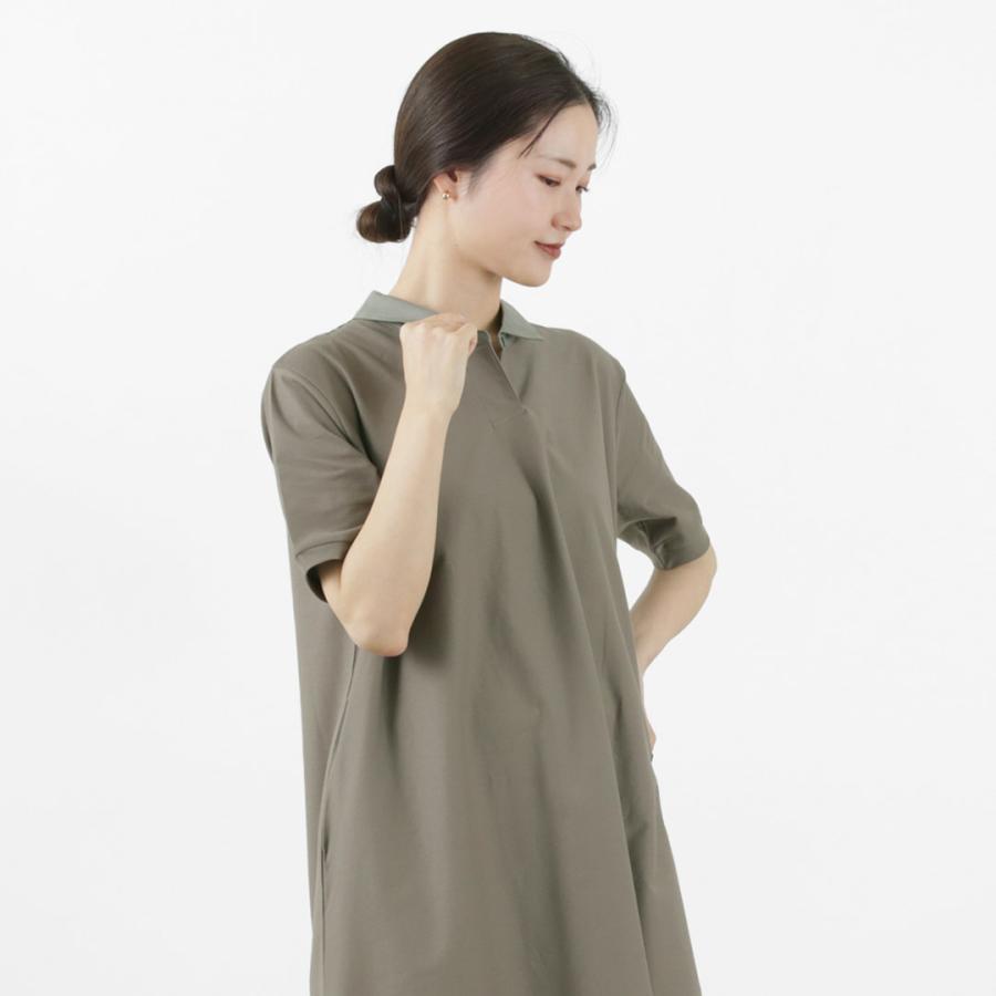 MidiUmi ポロフレアワンピース MIDIUMI（ミディウミ） ポロ フレア ワンピース / 綿 コットン