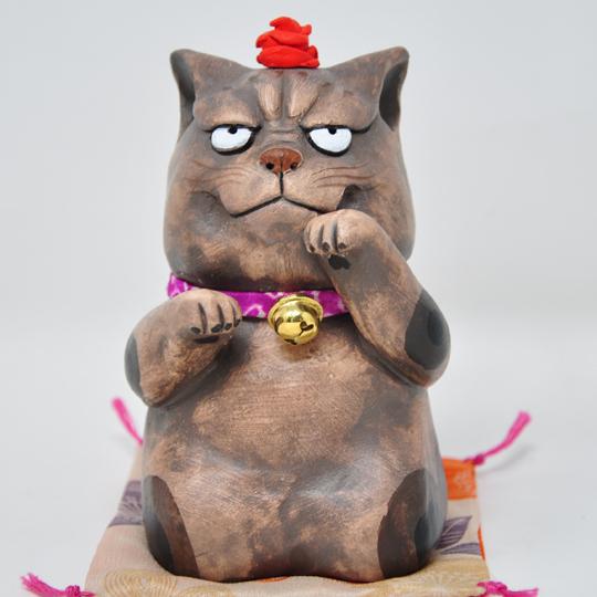 もりわじん作品 ミニラの母(ゴジラ猫) 縁起物 まねき猫 : ね もりわじん作品 ミニラの母(ゴジラ猫) 縁起物 まねき猫 : ね