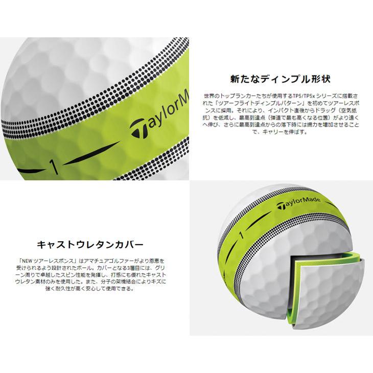 テーラーメイド ゴルフボール ツアーレスポンス ストライプ ボール 1ダース 12球 TaylorMade あすつく 日本正規品｜daiichigolf｜03