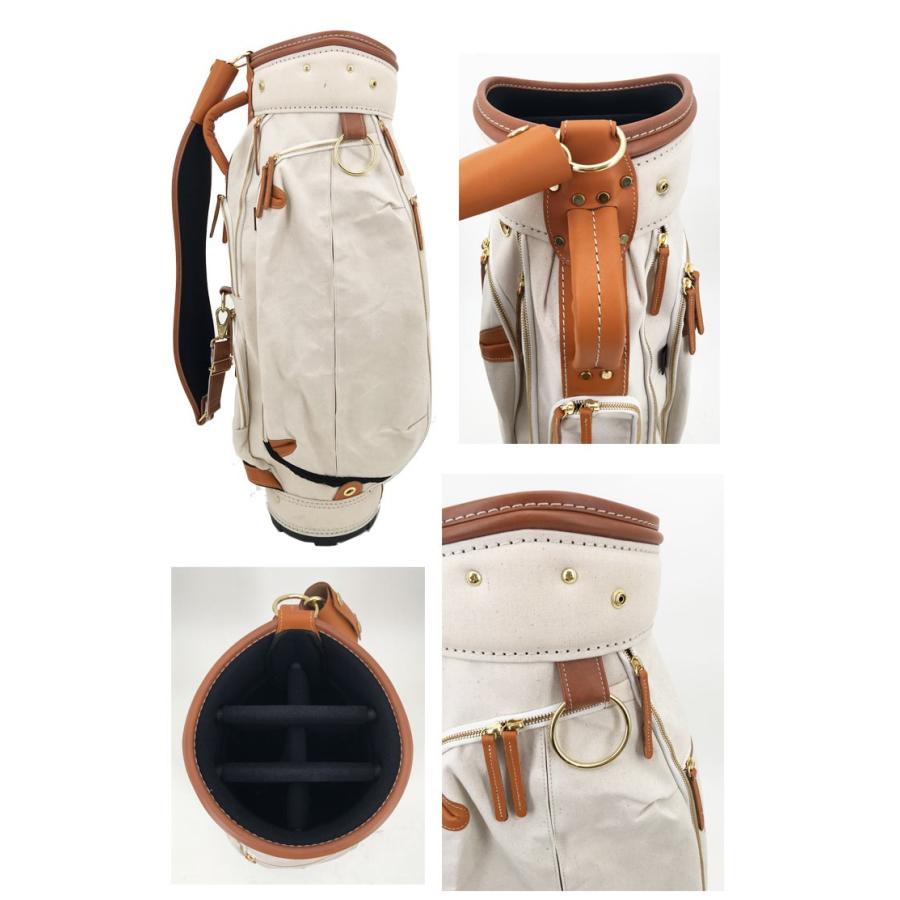 考英舎 キャディバッグ 9型 3.5kg ハンドメイド 板垣 帆布 C/Bag 生成 
