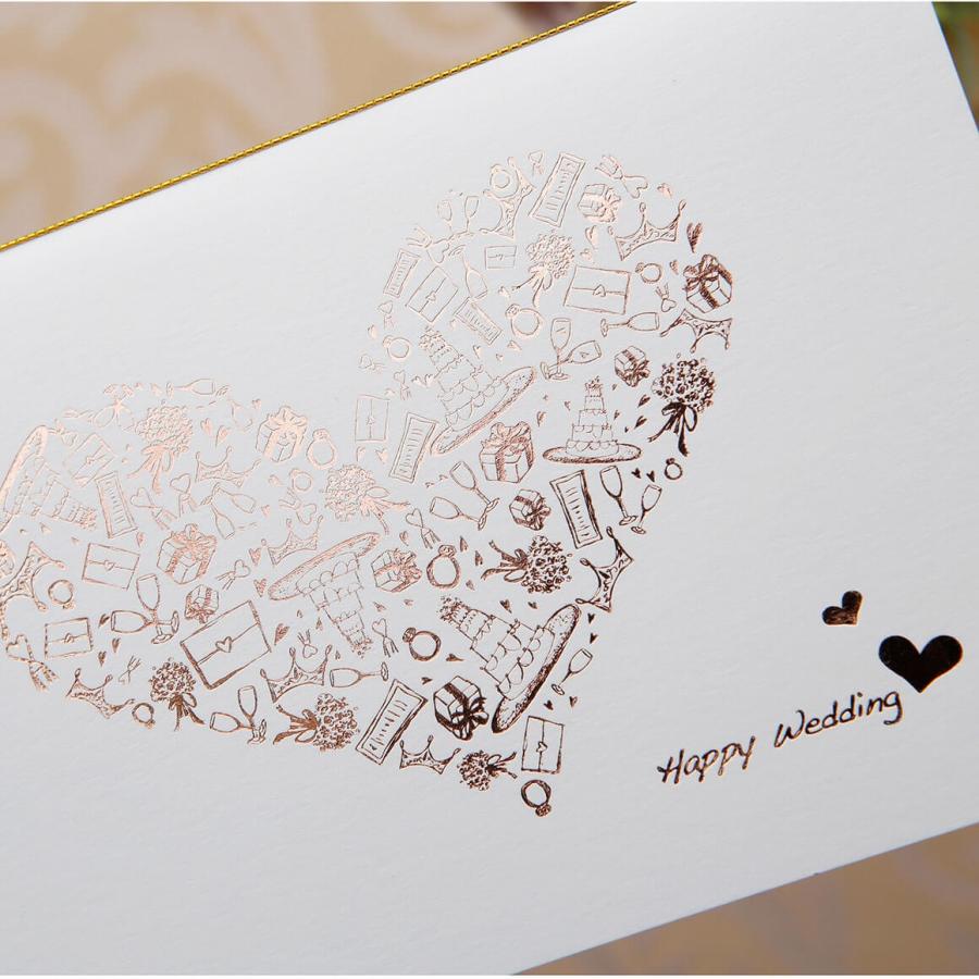 結婚式 招待状 ハッピーハート 白 I 11 1人分 976 結婚式 招待状 Bless 通販 Yahoo ショッピング