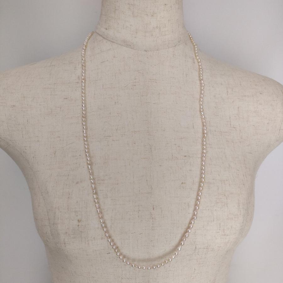 あこや真珠 ベビーパール 3ミリ ロングネックレス バロック  