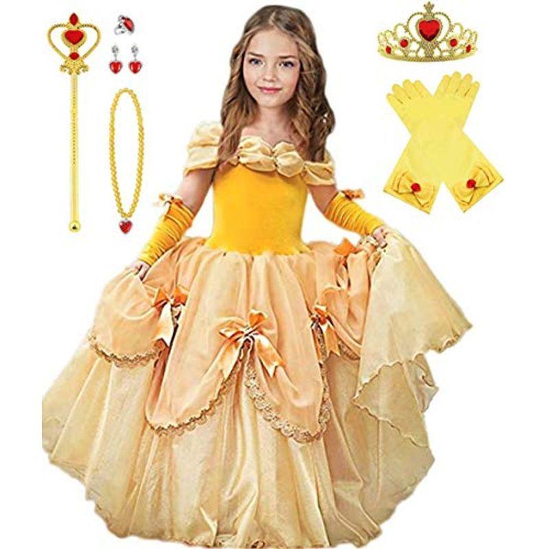 海外 正規品 ベル Tyhtym ドレス キッズコ プリンセスなりきり ワンピース 子供用 8点セット ドレス アームカバー ティアラなど プリンセス その他おもちゃ Www Sustentec Com Br