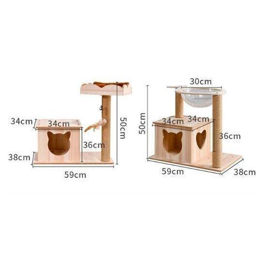 猫用品 キャットタワー 猫タワー 据え置き型 木製キャットタワー 透明
