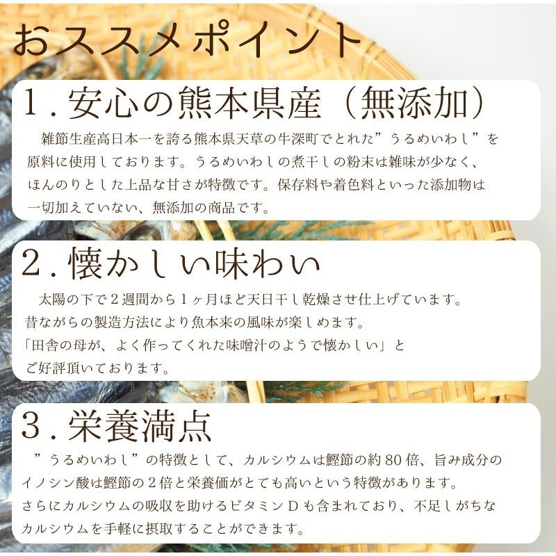 煮干し 粉末 100g x3袋入り だし 国産  無添加 出汁 煮干し粉 煮干し粉末 うるめいわし カルシウム 大吉だし にぼし粉 粉末出汁 粉末だし 熊本県 天草産｜daikichimiso｜07