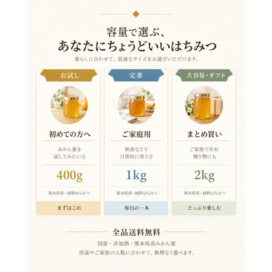 国産 熊本県産 みかんはちみつ 400g 非加熱 純粋はちみつ 送料無料