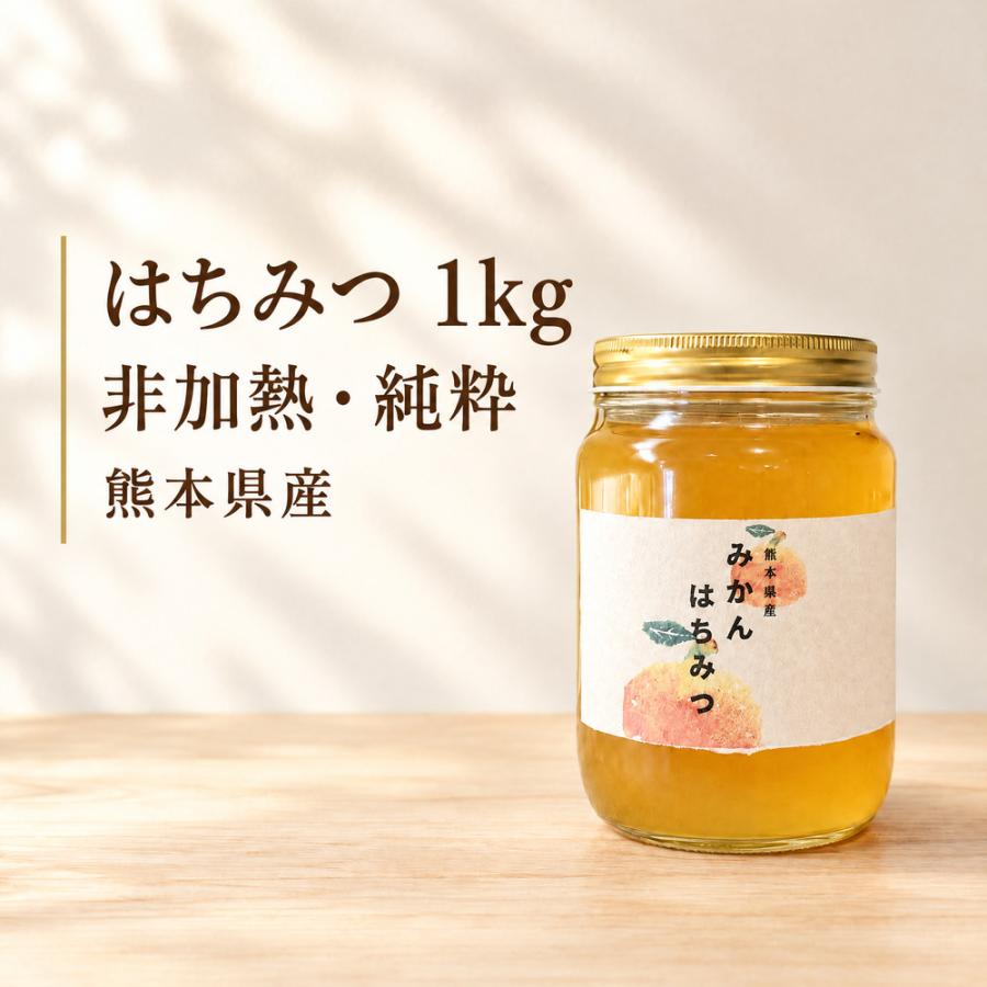 国産 熊本県産 みかんはちみつ 1kg 非加熱 純粋はちみつ 送料無料