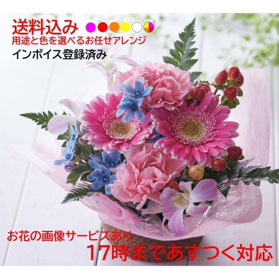 花 生花 クール便可 お任せ フラワーアレンジメント ２番 生花 誕生日 お祝い お見舞 お悔やみ お盆 一周忌 命日 即日発送 プレゼント ギフト 翌日配達 17時まで の商品画像