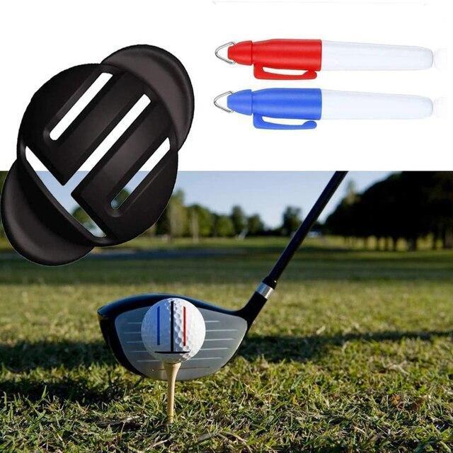2つのマーカーペンを備えたポータブルゴルフボールラインライナー耐久性のあるゴルフボールマーキングアライメントツール簡単な操作xr-hot｜daikisyoutennetstore｜12