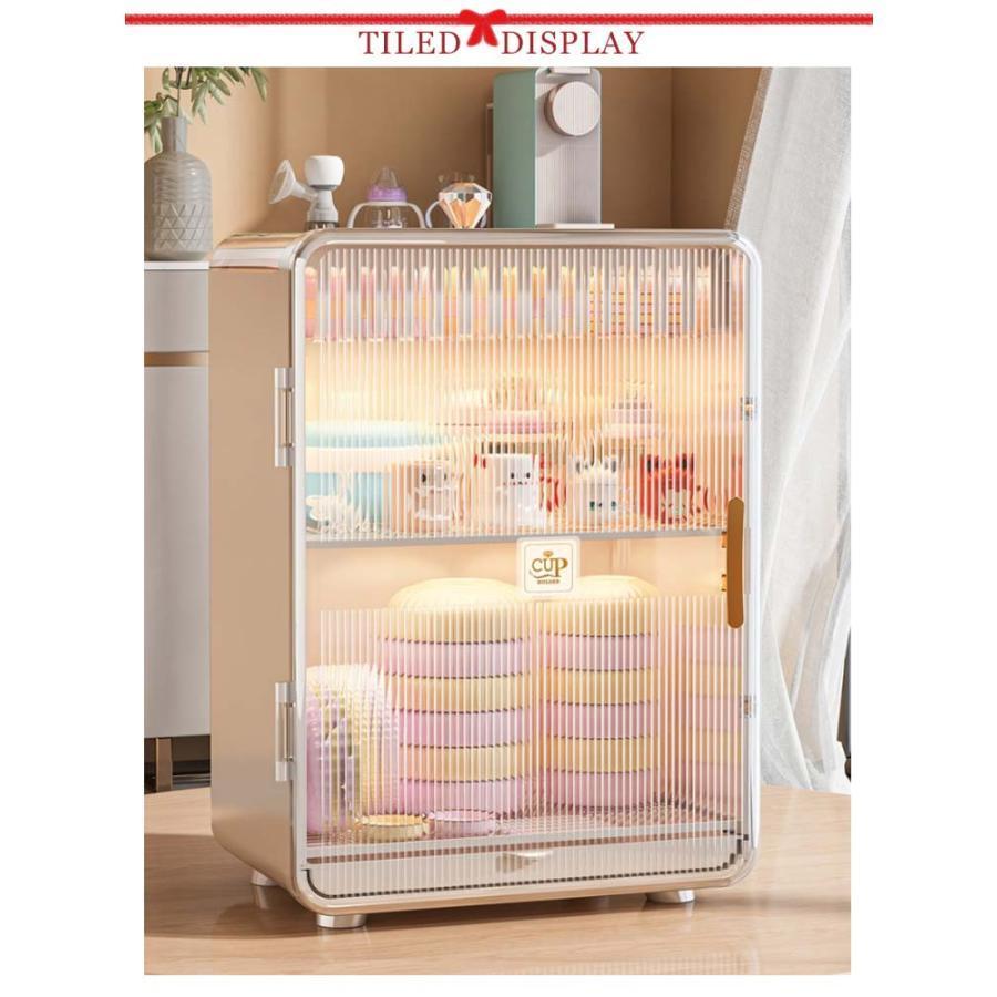 ベビー食器収納ケース 食器棚 マグネットドア 食器収納箱 哺乳瓶 収納