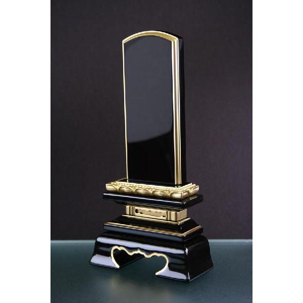 位牌 塗り位牌 呂色 蓮華付春日 4.5寸