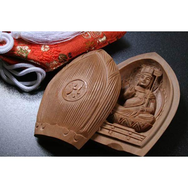 お仏像総白檀お守仏 虚空蔵菩薩 守護本尊(丑 寅年) 金襴袋付
