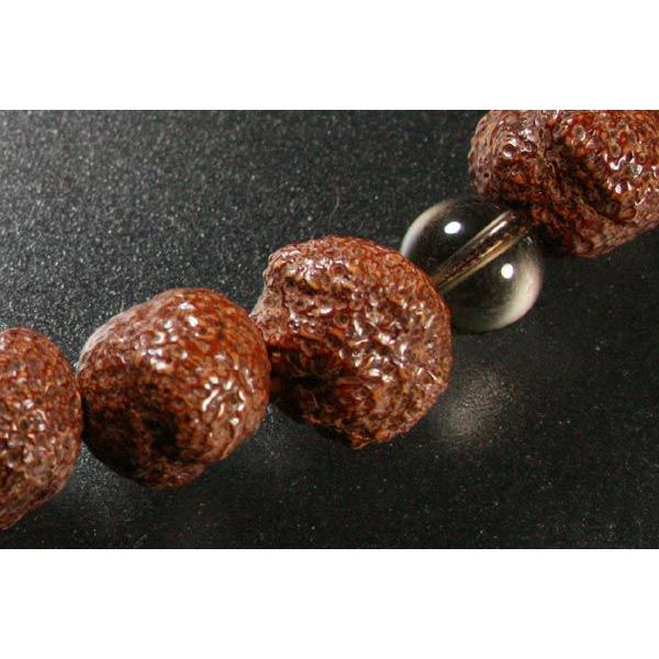 数珠 男性用 星月菩提樹原実18玉茶水晶仕立 正絹下網紐房 桐箱入 数珠 男性用 星月菩提樹原実18玉茶水晶仕立 正絹下網紐房 桐箱入