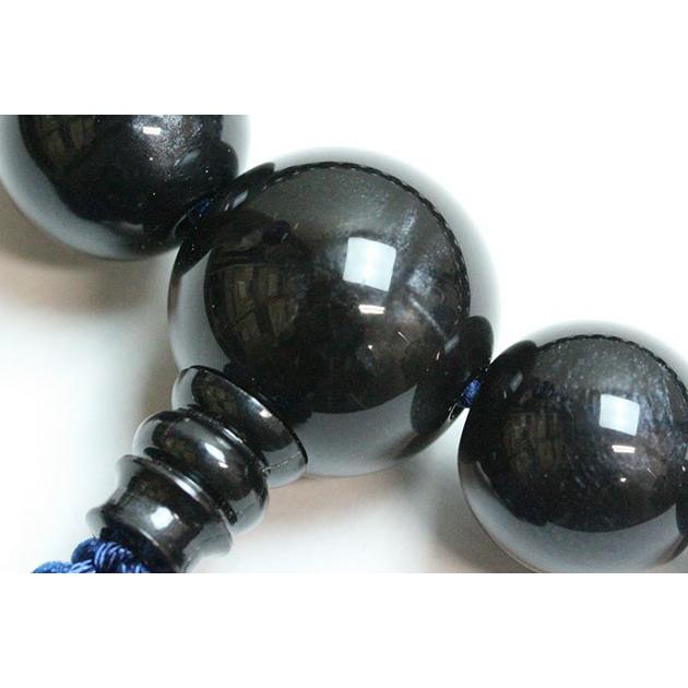 数珠 男性用 青虎目調22玉 共仕立 人絹頭房 : 大黒屋仏壇店 - 通販