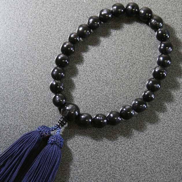 数珠 男性用 青虎目調22玉 共仕立 人絹頭房 : 大黒屋仏壇店 - 通販