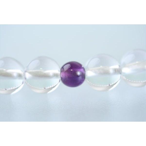 30％OFF 数珠 女性用 本水晶(クオーツ)7mm紫水晶仕立 正絹切房 桐箱入