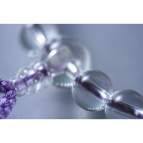 数珠 女性用 数珠袋付 水晶8mm：正絹頭房 藤色 : 大黒屋仏壇店 - 通販