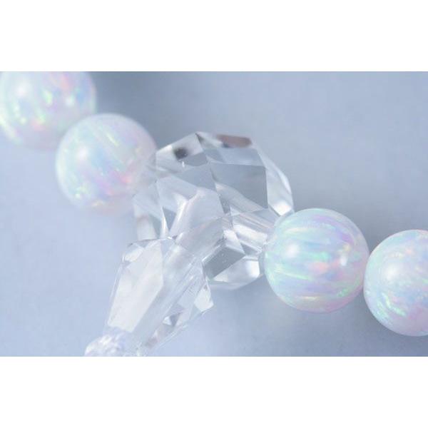 数珠 女性用 京都オパール水晶切子仕立：正絹松風頭房 桐箱入 : 大黒屋